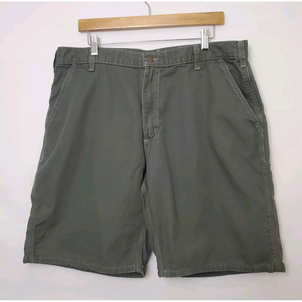 Carhartt Mens Size 38 Canvas Shorts Green B203 DMS Workwear